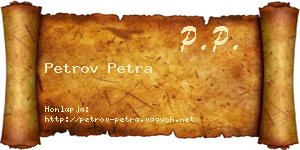 Petrov Petra névjegykártya